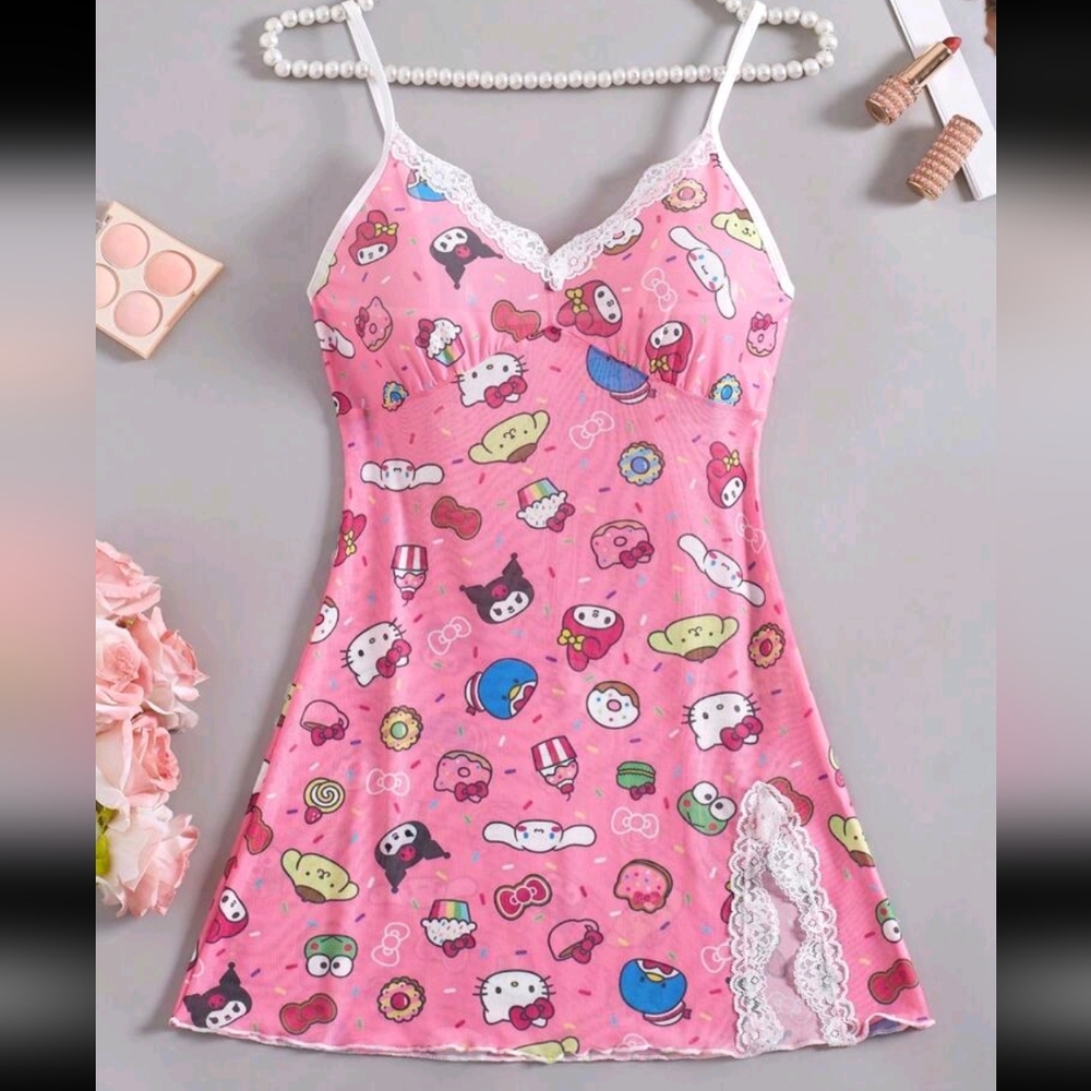 Hello Kitty Pink Patterned Chemise - image 1